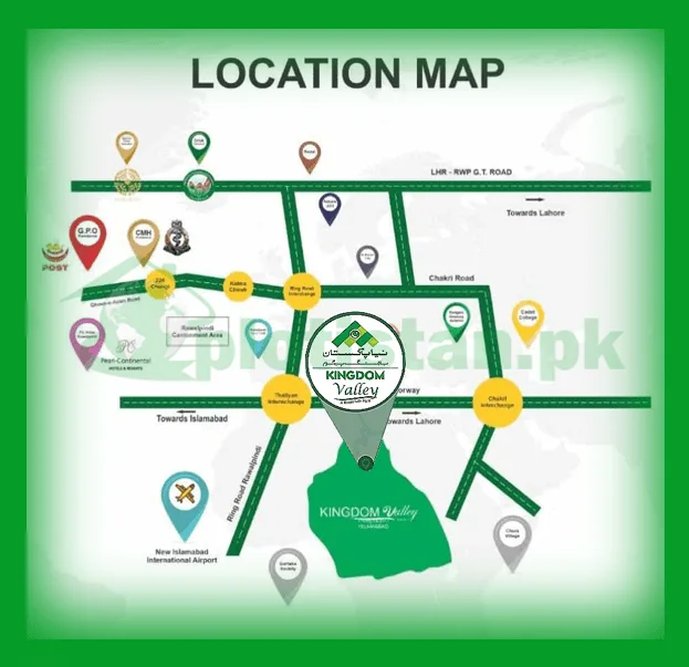 Kingdom Valley Islamabad Location Map