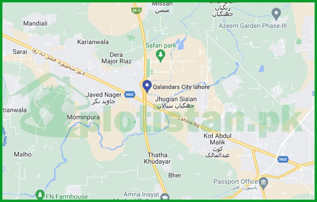  Qalandars City Lahore Location Map