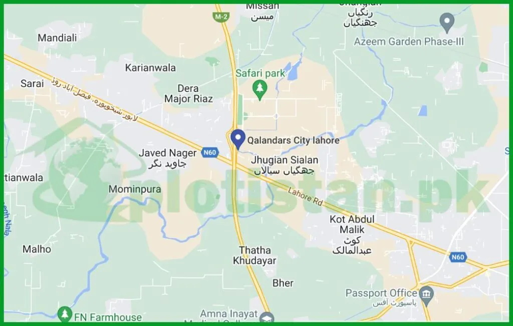  Qalandars City Lahore Location Map