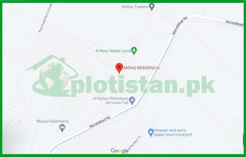 Misaq Residencia Faisalabad Location Map 