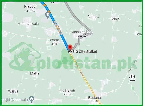 Big City Sialkot Location Map