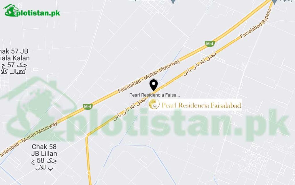 Pearl Residencia Faisalabad Location Map
