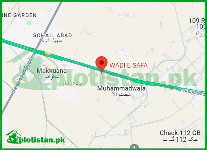 Wadi e safa Faisalabad Location Map