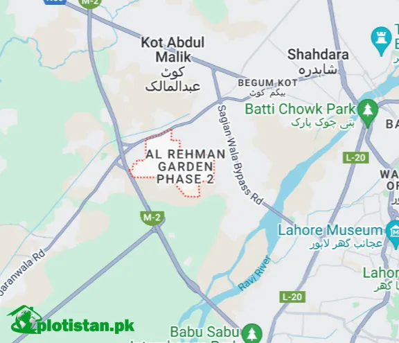 Al Rehman Garden Phase 2 Location Map