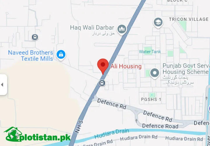 Ali Housing Lahore Location Map