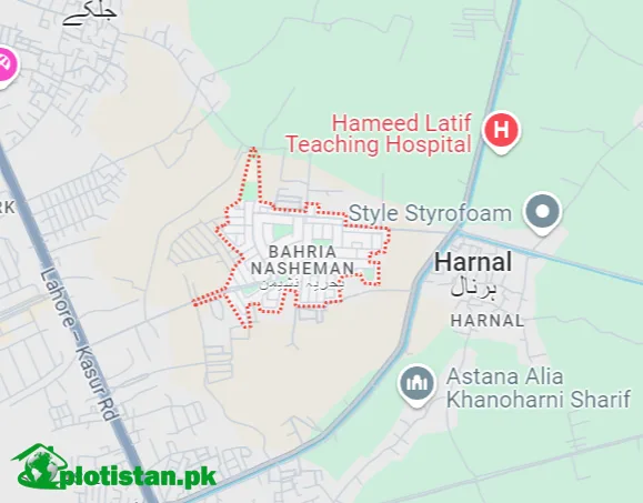 Bahria Nasheman Lahore Location Map