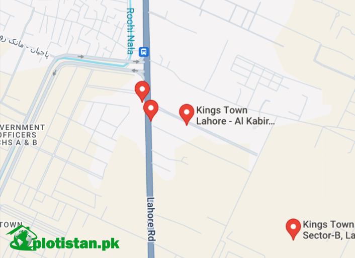 Kings Town Lahore Location Map