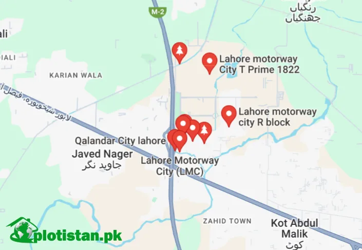 Lahore Motorway City Location Map