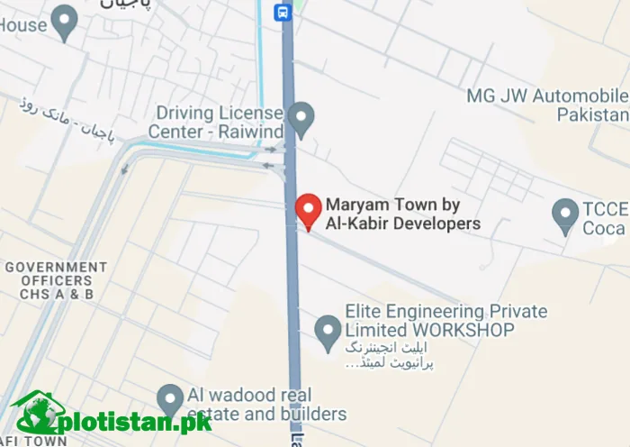 Maryam Town Lahore Location Map