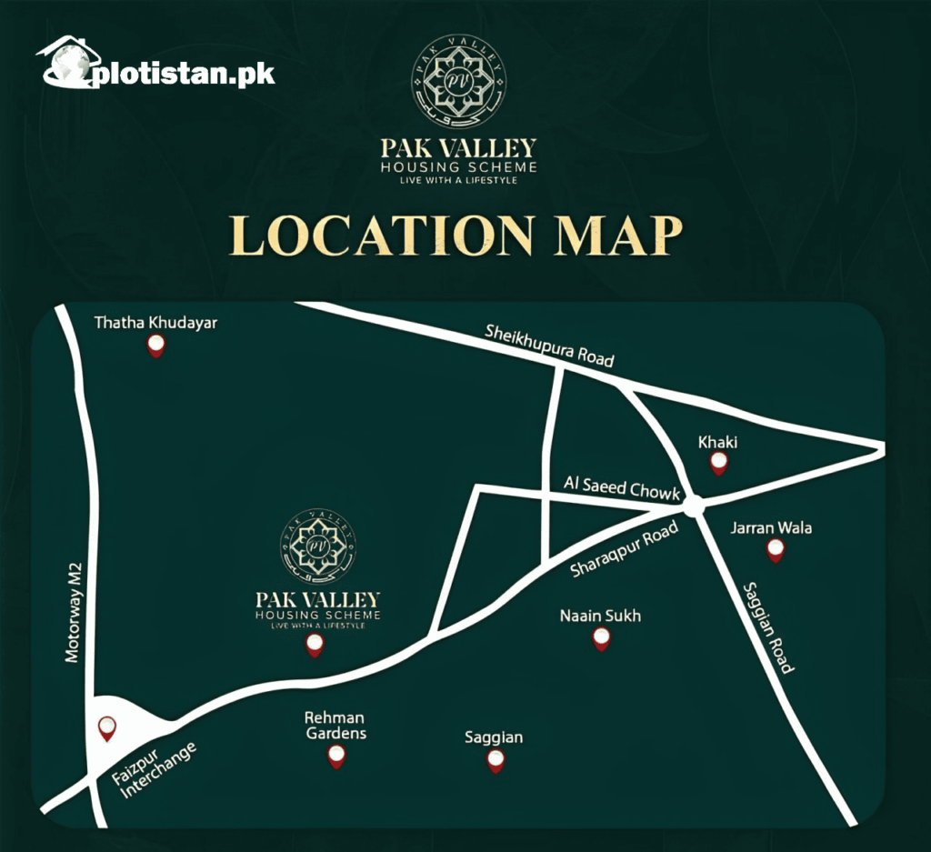 Pak Valley Lahore Location Map