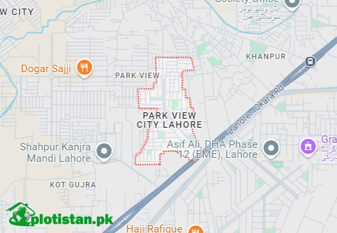 Park View City Lahore Loction Map