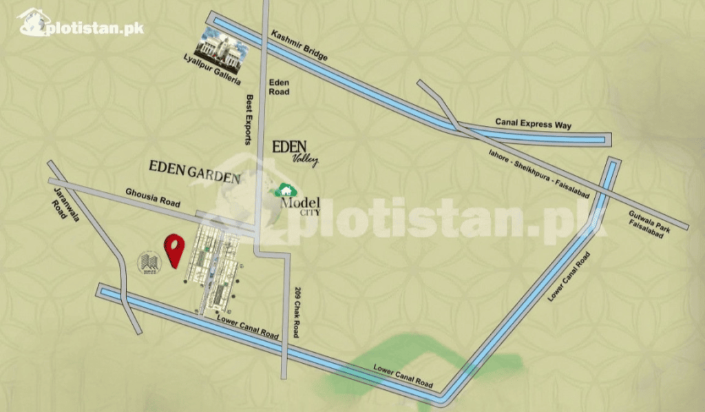 Noble Enclave Faisalabad Location Map